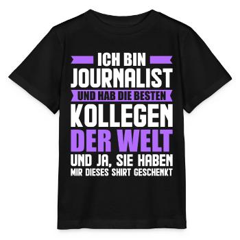 Journalist Journalismus Reporter Zeitung - Stanley/Stella Kinder T-Shirt MINI CREATOR  - Schwarz - Vorne - Mikhail (115cm)