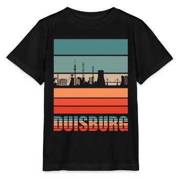 Duisburg Stadt Ruhrgebiet Skyline - Stanley/Stella Kinder T-Shirt MINI CREATOR  - Schwarz - Vorne - Mikhail (115cm)