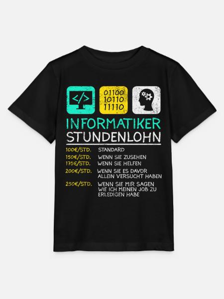 Informatiker Stundenlohn - Stanley/Stella Kinder T-Shirt MINI CREATOR - Schwarz