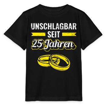25 Jahre Hochzeitstag Silberhochzeit Spruch - Stanley/Stella Kinder T-Shirt MINI CREATOR  - Schwarz - Vorne - Mikhail (115cm)