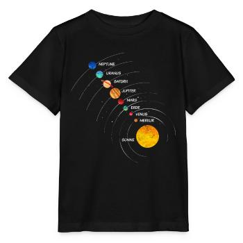 Sonnensystem - Stanley/Stella Kinder T-Shirt MINI CREATOR  - Schwarz - Vorne - Mikhail (115cm)
