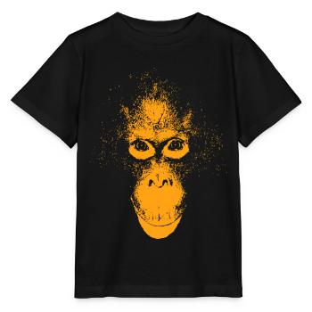 Orangutan face orange - Stanley/Stella MINI CREATOR Kids’ T-Shirt - black - Front - Mikhail (115cm)