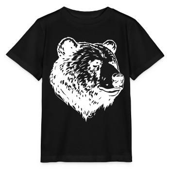 Beer Grizzly Head - Stanley/Stella Kinder-T-shirt MINI CREATOR  - zwart - Voor - Mikhail (115cm)