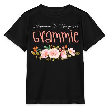 Happiness Is Being Grammie Floral Flower Grandma - T-shirt bio MINI CREATOR Stanley/Stella Enfant - noir - Devant - Mikhail (115cm)