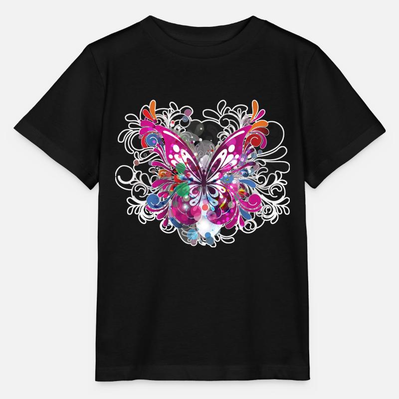 Papillon papillon insecte papillon - T-shirt bio MINI CREATOR Stanley/Stella Enfant - noir