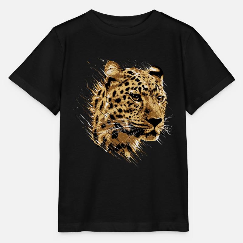 Leopard Gepard Katze Raubkatze Safari Too Mieze - Stanley/Stella Kinder T-Shirt MINI CREATOR  - Schwarz
