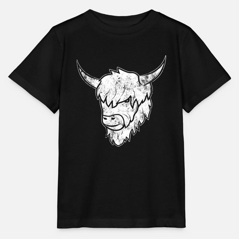Vache écossaise - T-shirt bio MINI CREATOR Stanley/Stella Enfant - noir
