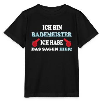 Bademeister - Stanley/Stella Kinder T-Shirt MINI CREATOR  - Schwarz - Vorne - Mikhail (115cm)