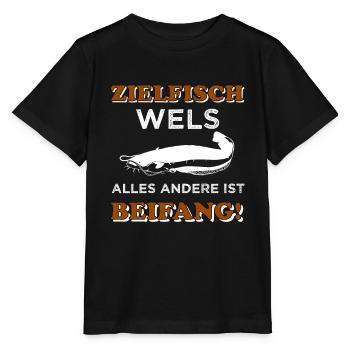 Wels Angeln - Stanley/Stella Kinder T-Shirt MINI CREATOR  - Schwarz - Vorne - Mikhail (115cm)