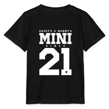 Baby 2021 Kind 2021 Daddy Mommy Mutter und Vater - Stanley/Stella Kinder T-Shirt MINI CREATOR  - Schwarz - Vorne - Mikhail (115cm)