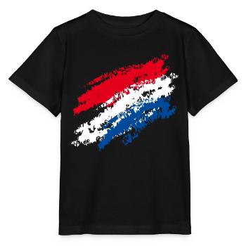 NIederlande Flagge / Kursiv Streifen - Kreide - Stanley/Stella Kinder T-Shirt MINI CREATOR  - Schwarz - Vorne - Mikhail (115cm)