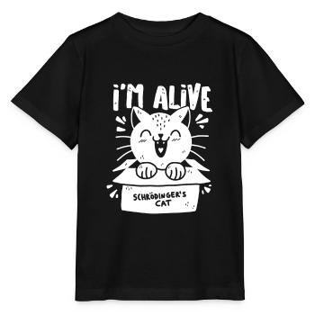 Le chat de Schrödinger - T-shirt bio MINI CREATOR Stanley/Stella Enfant - noir - Devant - Mikhail (115cm)
