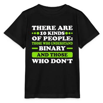 2 types de personnes Spécialistes informatiques binaires - T-shirt bio MINI CREATOR Stanley/Stella Enfant - noir - Devant - Mikhail (115cm)