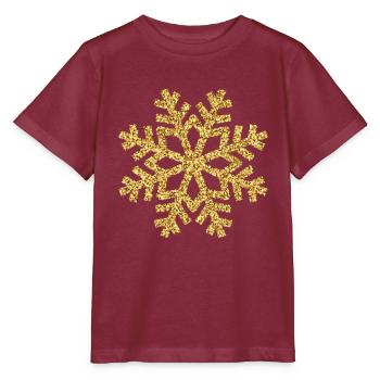 Gold Schneeflocken Winter- und Weihnachtsdekoration - Stanley/Stella Kinder T-Shirt MINI CREATOR  - Burgunderrot - Vorne - Kain (125cm)