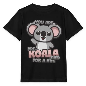 Koala Umarmung - Stanley/Stella Kinder T-Shirt MINI CREATOR  - Schwarz - Vorne - Mikhail (115cm)