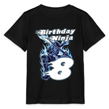 Birthday Ninja - 8e anniversaire cadeau pour - T-shirt bio MINI CREATOR Stanley/Stella Enfant - noir - Devant - Mikhail (115cm)