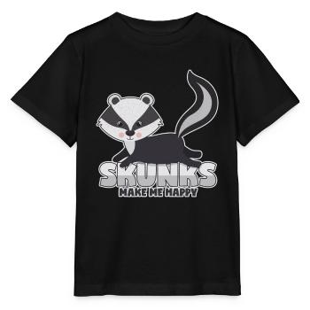 Skunk Favorite animal Stinkdachs Striped skunk - Stanley/Stella MINI CREATOR Kids’ T-Shirt - black - Front - Mikhail (115cm)