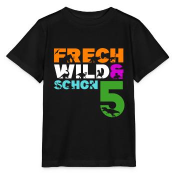 Frech Wild & schon 5 - 5. Geburtstag 5 Jahre alt - Stanley/Stella Kinder T-Shirt MINI CREATOR  - Schwarz - Vorne - Mikhail (115cm)