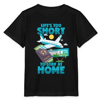 Reisen Spruch Urlaub Flugzeug Verreisen Abenteuer - Stanley/Stella Kinder T-Shirt MINI CREATOR  - Schwarz - Vorne - Mikhail (115cm)