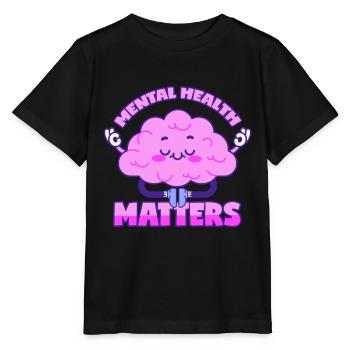 Santé mentale Thérapie psychique Cerveau - T-shirt bio MINI CREATOR Stanley/Stella Enfant - noir - Devant - Mikhail (115cm)