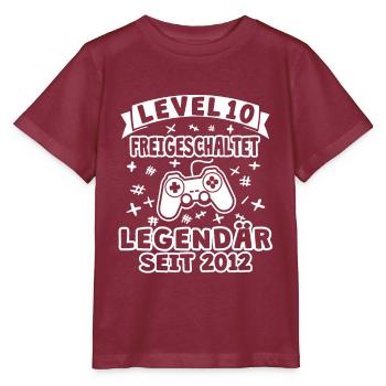 10. Geburtstag Zocken 10 Jahre Gaming Geschenkidee - Stanley/Stella Kinder T-Shirt MINI CREATOR  - Burgunderrot - Vorne - Kain (125cm)