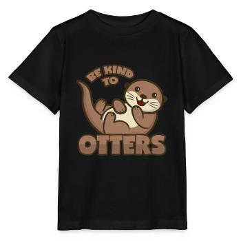 Otter Wortspiel - Stanley/Stella Kinder T-Shirt MINI CREATOR  - Schwarz - Vorne - Mikhail (115cm)