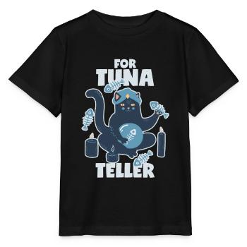 Fortune Teller Cat avec thon: Fortunateller - T-shirt bio MINI CREATOR Stanley/Stella Enfant - noir - Devant - Mikhail (115cm)