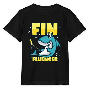 Influencer Hai Finfluencer - Stanley/Stella MINI CREATOR Kids’ T-Shirt - black - Front - Mikhail (115cm)
