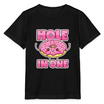 Donut: Trou en un - T-shirt bio MINI CREATOR Stanley/Stella Enfant - noir - Devant - Mikhail (115cm)