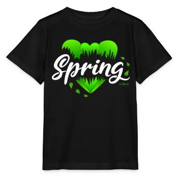Spring Springtime Hearts - Stanley/Stella MINI CREATOR Kids’ T-Shirt - black - Front - Mikhail (115cm)