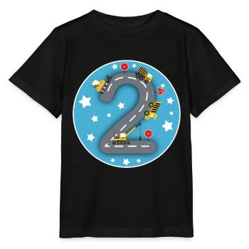 Chemise d’anniversaire pour enfants 2 ans Pelle de chantier - T-shirt bio MINI CREATOR Stanley/Stella Enfant - noir - Devant - Mikhail (115cm)