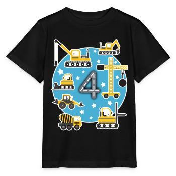 Chemise d’anniversaire pour enfants 4 ans Jeune chantier - T-shirt bio MINI CREATOR Stanley/Stella Enfant - noir - Devant - Mikhail (115cm)