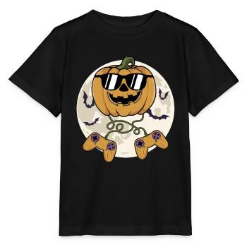 T-shirt de costume de citrouille d’Halloween | Jeux d’Halloween - T-shirt bio MINI CREATOR Stanley/Stella Enfant - noir - Devant - Mikhail (115cm)