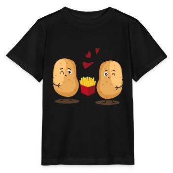 Potato transformation to fries - Stanley/Stella MINI CREATOR Kids’ T-Shirt - black - Front - Mikhail (115cm)