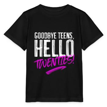 Goodbye Teens Hello Twenties Birthday Anniversary - Stanley/Stella Kinder T-Shirt MINI CREATOR  - Schwarz - Vorne - Mikhail (115cm)