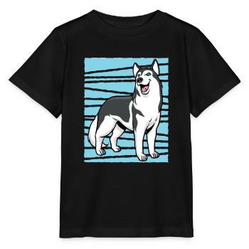 Husky - Stanley/Stella Kinder T-Shirt MINI CREATOR  - Schwarz - Vorne - Mikhail (115cm)