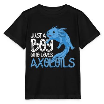 Amphibiens Saumon Amphibiens Cadeau Garçon Axolotl - T-shirt bio MINI CREATOR Stanley/Stella Enfant - noir - Devant - Mikhail (115cm)