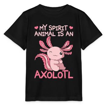 Cadeau de spiritualité Amphibian Axolotl - T-shirt bio MINI CREATOR Stanley/Stella Enfant - noir - Devant - Mikhail (115cm)