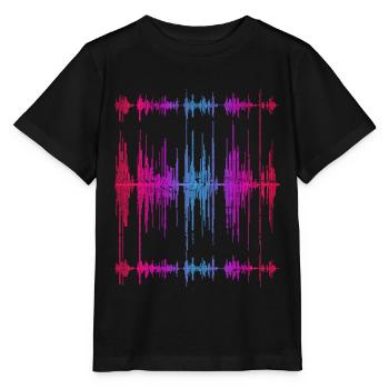 Ondes sonores - T-shirt bio MINI CREATOR Stanley/Stella Enfant - noir - Devant - Mikhail (115cm)