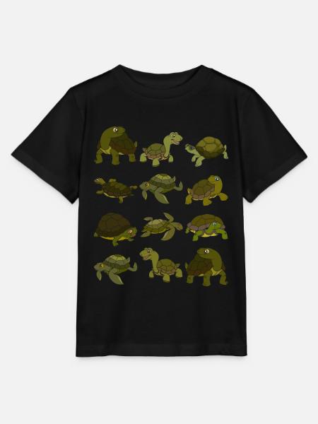 Schildkröte - Stanley/Stella T-shirt MINI CREATOR til børn - sort