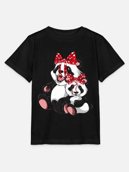 Pandabär - Stanley/Stella Kinder T-Shirt MINI CREATOR - Schwarz