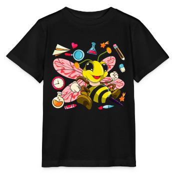 School Animal Motif Gift School Beginners Bee - Stanley/Stella MINI CREATOR Kids’ T-Shirt - black - Front - Mikhail (115cm)