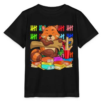 School Animal Gift School Beginners Red Panda - Stanley/Stella MINI CREATOR Kids’ T-Shirt - black - Front - Mikhail (115cm)