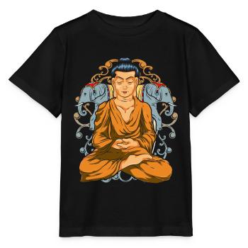 Hindouisme Cadeau Bouddhisme Éléphant Bouddha - T-shirt bio MINI CREATOR Stanley/Stella Enfant - noir - Devant - Mikhail (115cm)