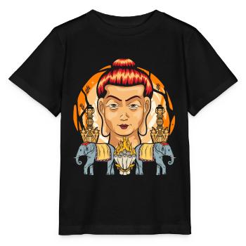Hindouisme Spiritualité Cadeau Yoga Bouddha - T-shirt bio MINI CREATOR Stanley/Stella Enfant - noir - Devant - Mikhail (115cm)
