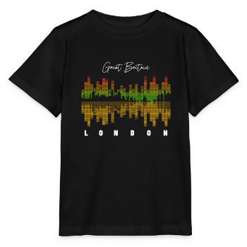 London Skyline Equalizer Musique Dj - T-shirt bio MINI CREATOR Stanley/Stella Enfant - noir - Devant - Mikhail (115cm)