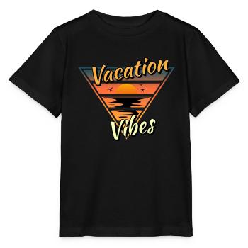 Retro Sommer Strand Sonne Urlaub - Stanley/Stella Kinder T-Shirt MINI CREATOR  - Schwarz - Vorne - Mikhail (115cm)