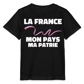 Patriote la france mon pays ma patrie - T-shirt bio MINI CREATOR Stanley/Stella Enfant - noir - Devant - Mikhail (115cm)