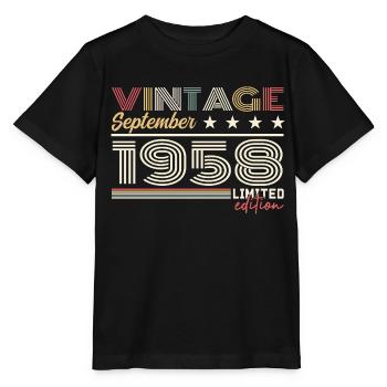 Jahrgang September 1958 September 1958 September - Stanley/Stella Kinder T-Shirt MINI CREATOR  - Schwarz - Vorne - Mikhail (115cm)