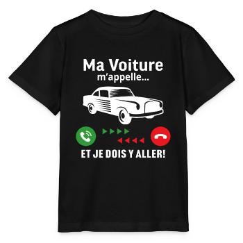Ma voiture m'appelle voiture classique - T-shirt bio MINI CREATOR Stanley/Stella Enfant - noir - Devant - Mikhail (115cm)